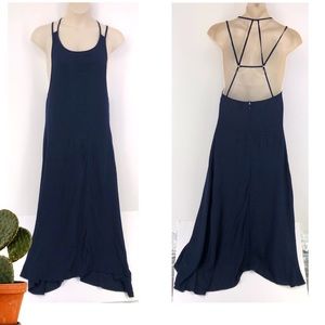 Caribbean Queen Navy Blue Spaghetti Strap Dress S